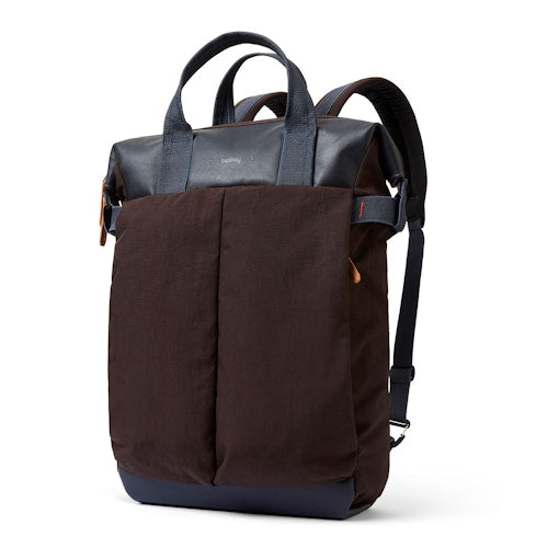 Bellroy Tokyo Totepack - Premium Edition Leather Laptop Backpack Black Deep Plum