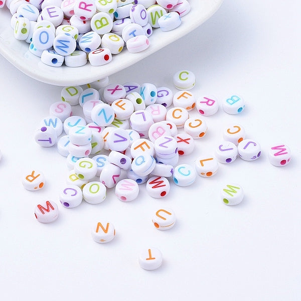 Perles rondes plates en acrylique pour enfants