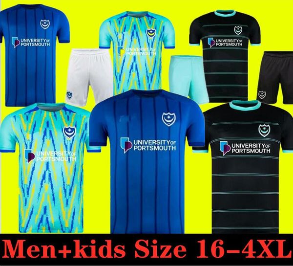 Size S-2XL Portsmouths 24 25 Soccer Jerseys home away 2024 Football Shirt Uniforms Men Kids Kits