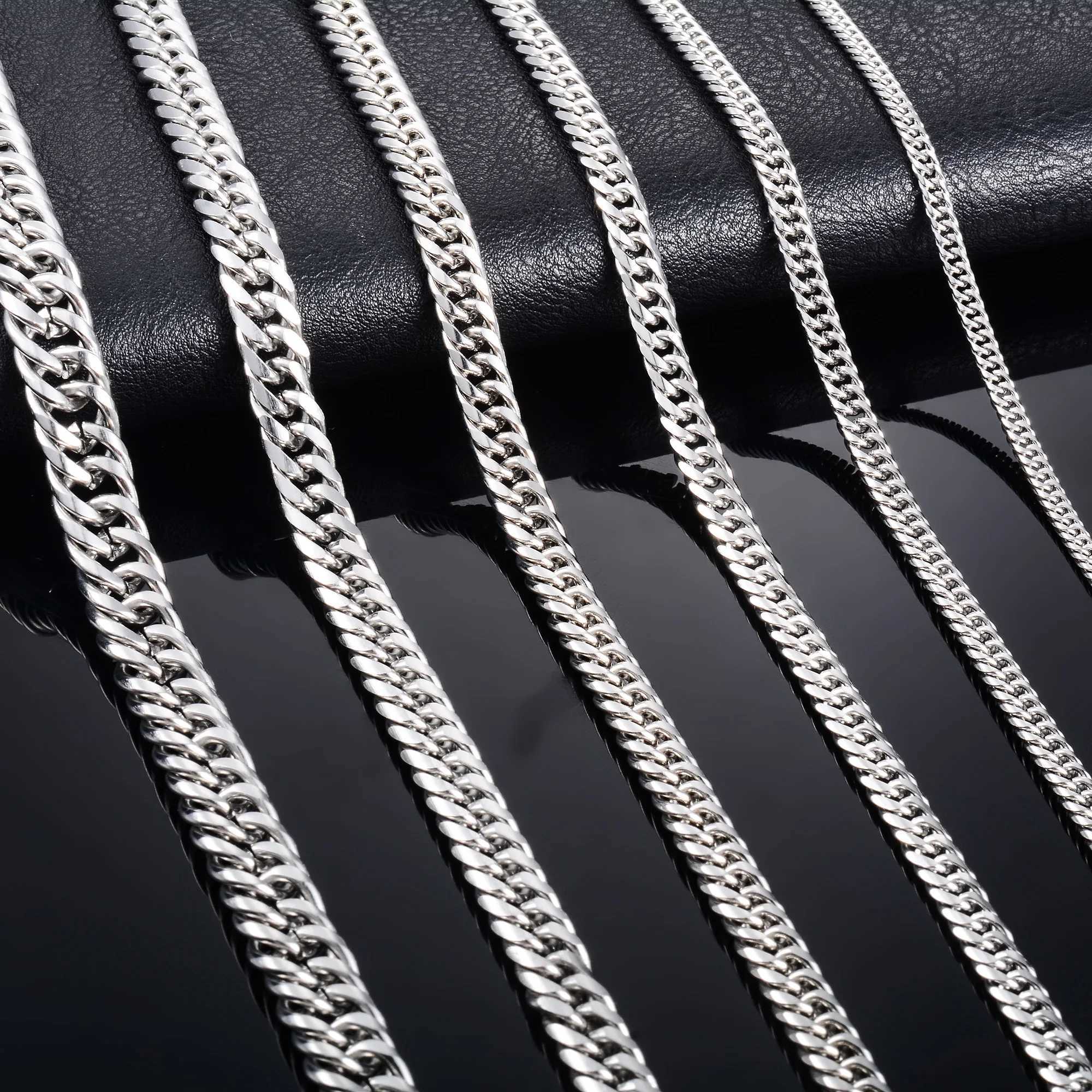 Mens Punk Link Cuban Curb Chain for Hip Hop Boy Women Stainless Steel Necklace Basic Metal Jewelry Accessories Heavy ChokerX240919
