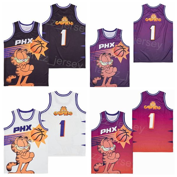 Basketball PHX Movie Jersey 1 Garfield 2004 Retro College For Sport Fans Pure Cotton Black White Purple Team Retire Breathable Vintage Pullo