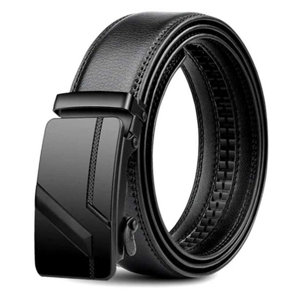 High Quality 105 150 140 130 160 170cm Large Plus Size Mens Belt Fashion Luxury Alloy Automatic Buckle Black PU Leather BeltsXJ250210