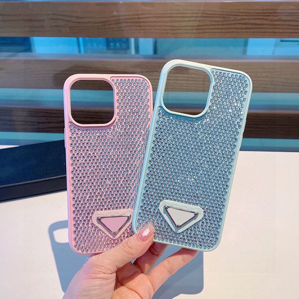 2024 PD Luxury Bling Glitter Phone Cases For iPhone 15 14 Pro Max Case Fashion Designer Rhinestone Diamond Women Back Cover i 13 Promax 12 1