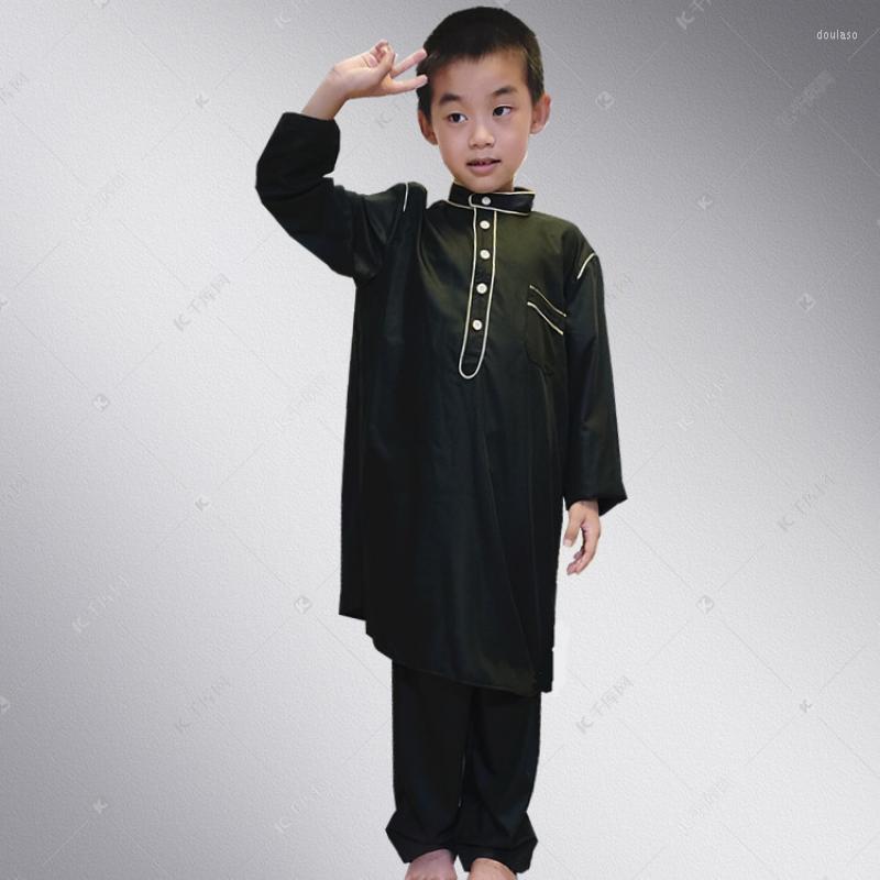 Ethnic Clothing Boys Jubba Thobe Muslim Islamic Traditional Costumes Dress Sets Caftan Long Sleeves Marocain Ropa Arabe Children