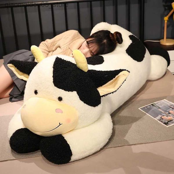 Plush Dolls Hot 1pc 90cm-110cm Lovely Milk Cow Plush Toys Cartoon Stuffed Animal Cattle Dolls Sleeping Pillow For Baby Girls Birthday Gifts