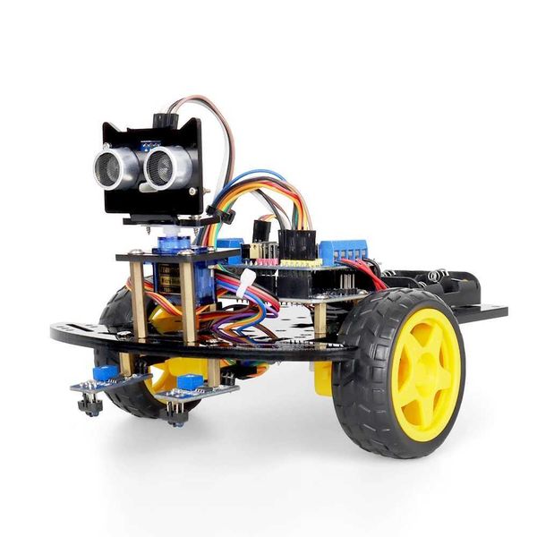 Electronics Robots 2WD Smart Robot Car Kits for Arduino Programming Project Line Tracking Complete Electronic Kit for STEM Educational Set +