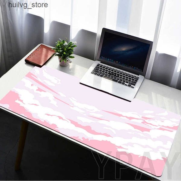 Wrist Rests Pink Pads Clouds Table Mats Computer Mousepad Company Big Desk Pad 120x55cm Large Gamer Mousepads Notebook Mouse Mat J241204