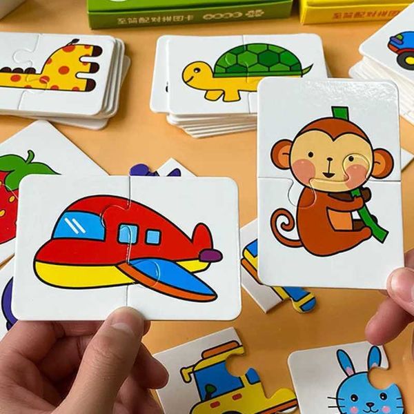 32Pcs Toddler Matching Card Early Montessori Education Puzzle Toys Jigs Animal Color Shape Cognitive Training GiftsXJ241212