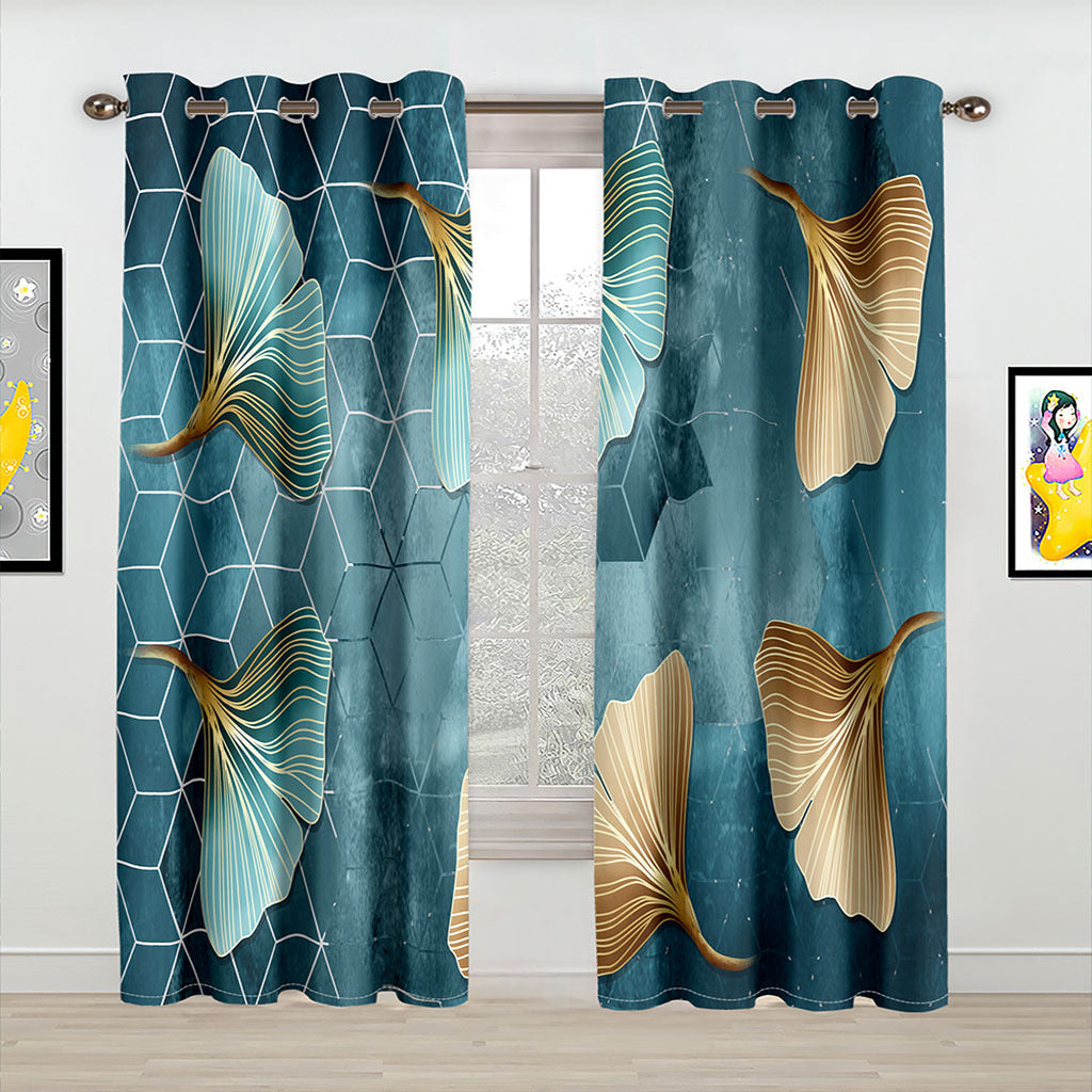 YL-37089 High-precision Customized 3D Curtain Printing Finished Landscape Wave Curtain Blackout Curtain