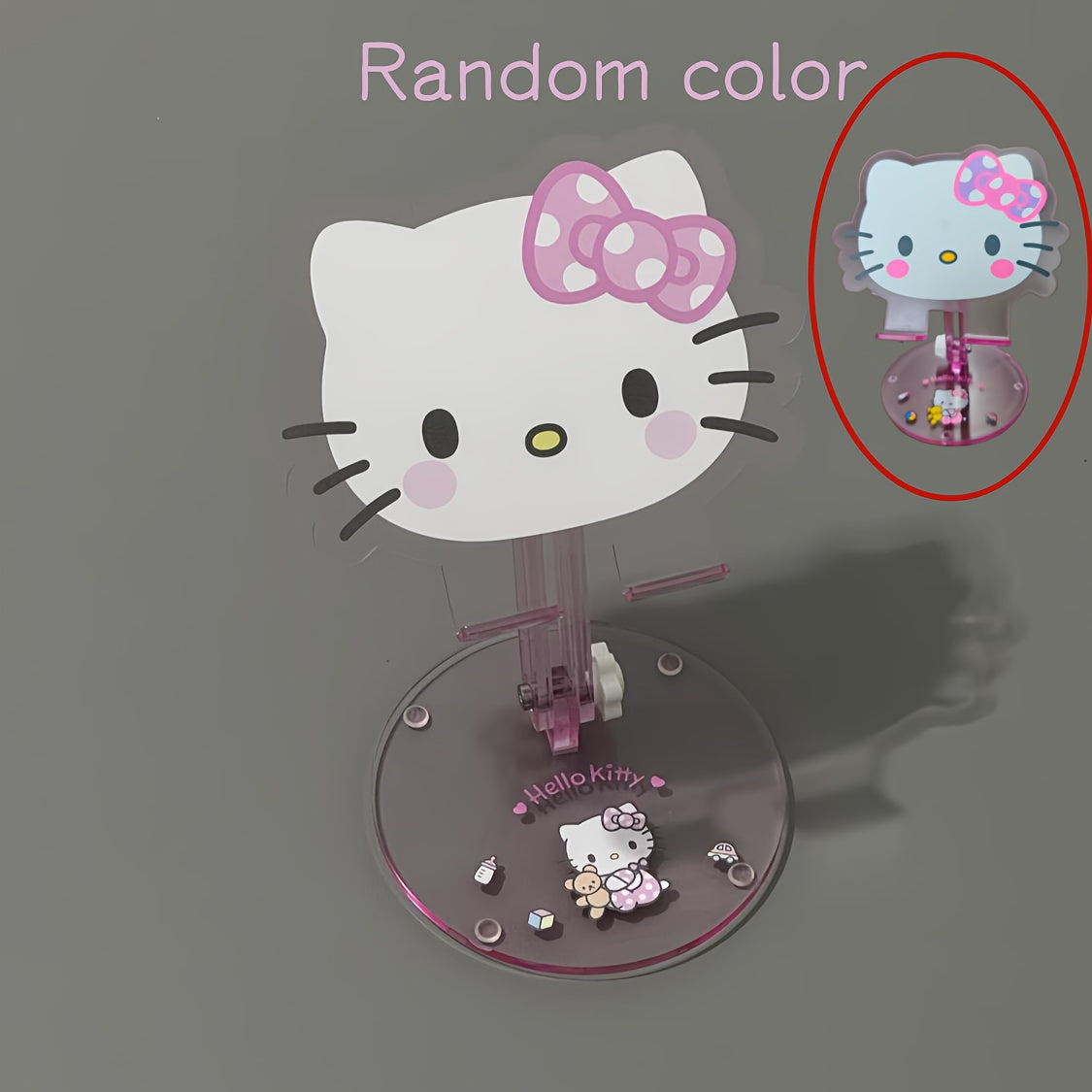 TEMU New Hello Kitty Phone Stand, Lazy Multi-functional Foldable Desktop Tablet Holder With Adjustable Height - Perfect For Watching Shows, Ideal