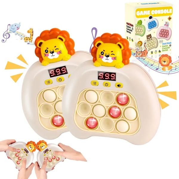Upgraded speed push game popular kids fingertip toy, handheld speed push game console music game, push bubble pressure toy with LED screen f