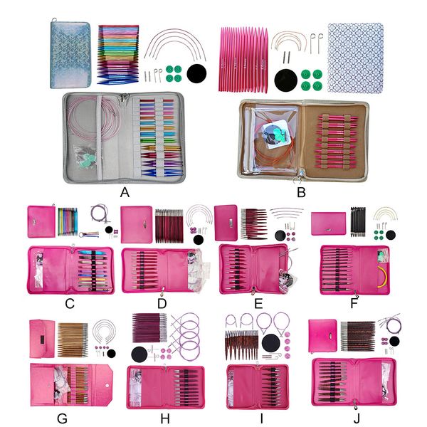 Crochet Hook Knitting Needles Set with Accessories Weaving Hooks Yarn Knitting Craft Tools Interchangeable for Knitting Lovers