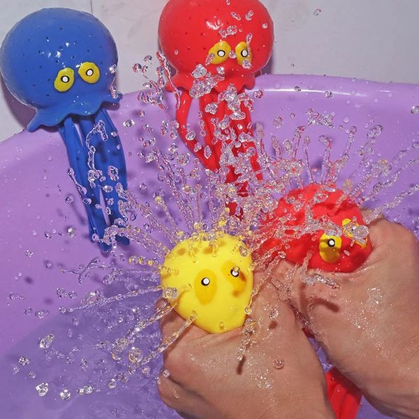 4 cores esponja absorvente octopus Baby Bath Toys Squeezing Stress Relester Submissão Piscina Piscina de água Brinquedo para crianças 250113