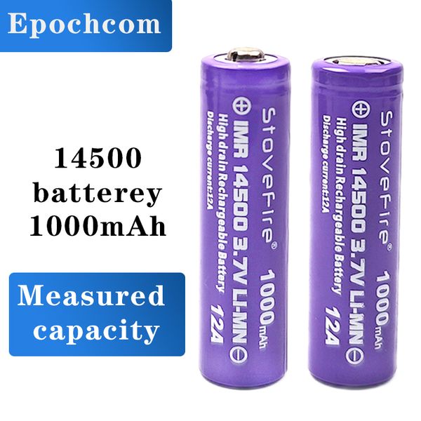 14500 Batteries Set, Button top-Flat top 1000mAh Batteries Suitable for LED Flashlight, Headlamp, Fan, Digital Camera, Toys, Radio, Surveill