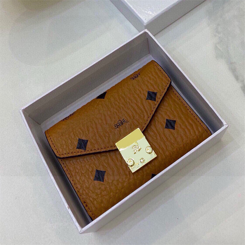 Womens Cardholder Designers Wallets Cow Leather Pvc Card Holders Three Fold Wallet Female Purses High Quality Billfold Fashion Moneybag