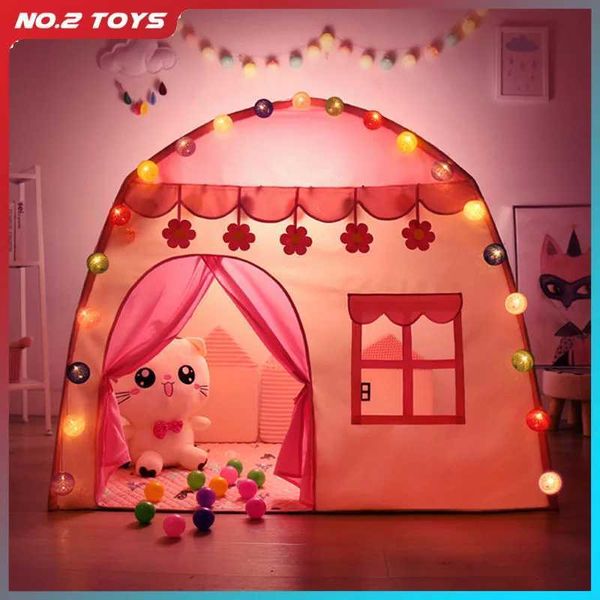 Portable childrens tent toys indoor and outdoor garden folding small house childrens toy tent Playhouse campsite girl gift 5M star light W24