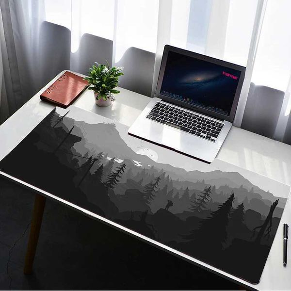 Deep forest firewatch Laptop Gamer Mousepad Gaming Mouse Pad Large rug Locking Edge Keyboard 70x30cm Desk Mat for CSGO LOL DOTA Y240821