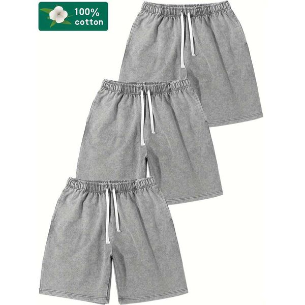 Multi Piece Multi Men Fashionable Sports Sports Lazer Shorts, feitos de tecido de floco de neve desgastado com tecido de algodão puro 290g d