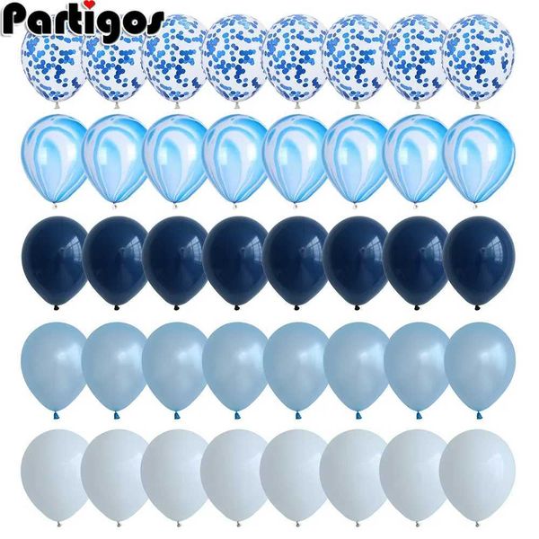 e Agate Marble Balloons Set with Sier Confetti - Perfect for Wedding Baby Shower Graduation Birthday Par DecorT250205