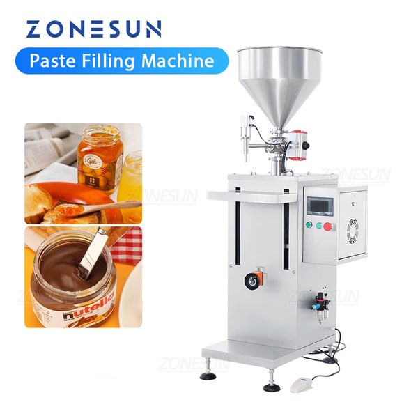ZONESUN ZS-GTSM1 Paste Filling Machine Servo Motor Rotor Pump Viscous Liquid Cream Honey Ketchup Chili Sauce Packaging Line