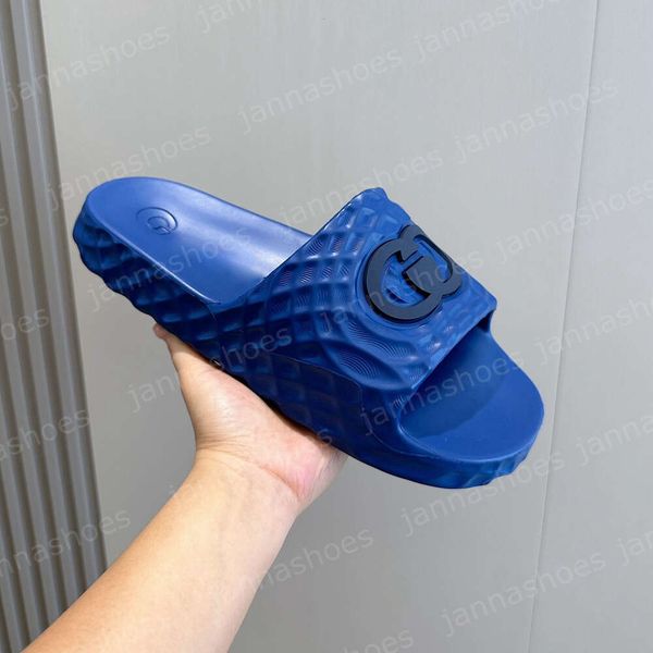 Designer Sandals Interlocking G Sandals Foam Slippers Men Shoes Platform Rubber Slippers Women Slides Summer Beach Blue Sliders Waterproof