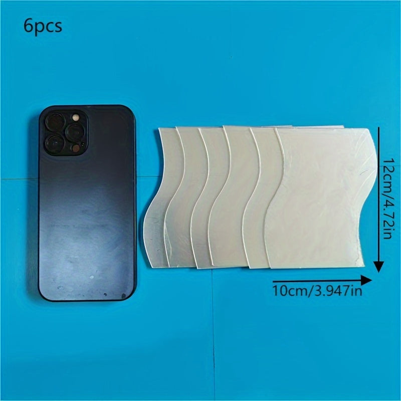 TEMU [2d Flat] 6pcs, Wavy Acrylic Mirror Wall Decoration, For Bedroom, Living Room, Office, Kitchenbathroom, Porch, , Gym, Shatterproof Self-adhesive