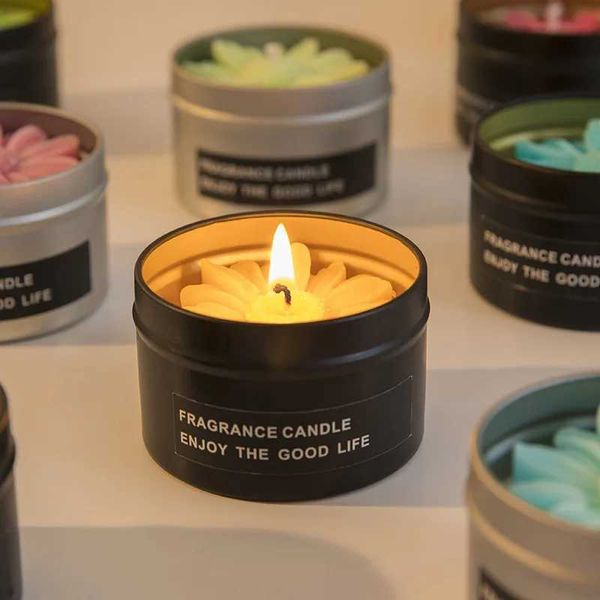 Candles One daisy shaped scented candle jar soybean wax fresh air perfume filled with aromatherapy birthday home decoration CL241224