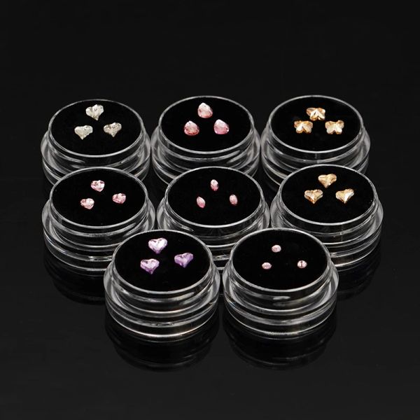 3pcs-Box Dental Tooth Gems Teeth Crystal Ornament Metal Tooth Gems Various Shape Beauty Oral Decorations