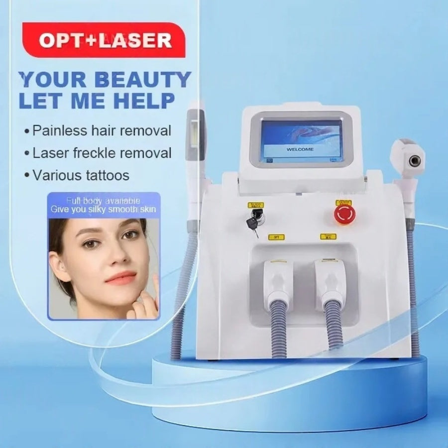 Laser 2 In 1 Nd Yag Tattoo Removal Machine NEWEST IPL OPT Laser Hair Removal Machine With Beam Portable Multifunction Salon