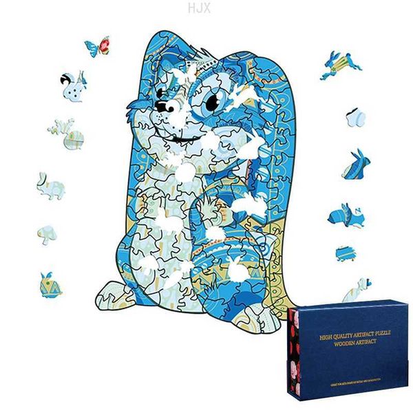 Cool Stuff Rabbit Jigsaw Puzzle Box Wooden Toys for Kids 2 To 4 Years Old Animal Puzzles Wood Toy for Adults Boys Girls ChildrenXJ240819