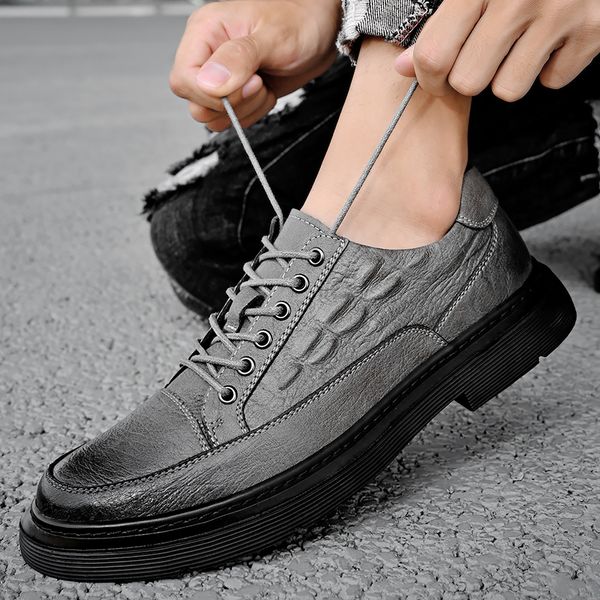 Men Dress Shoes Leather Mens Shoes Casual Brand Men Designer Shoes Luxury Men Mocassins Lace-up Men Leisure Shoes Zapatos Hombre