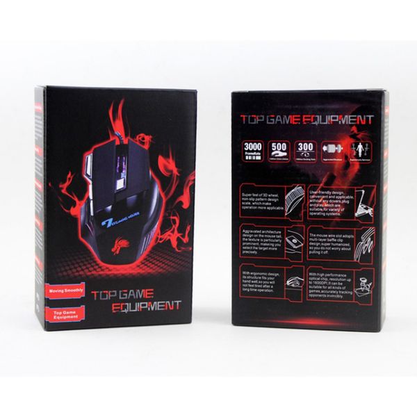 USB Wired Gaming Mouse 7 Buttons 5500 DPI Adjustable LED Backlit Optical Computer Mouse Gamer Mice For PC Laptop Notebook New