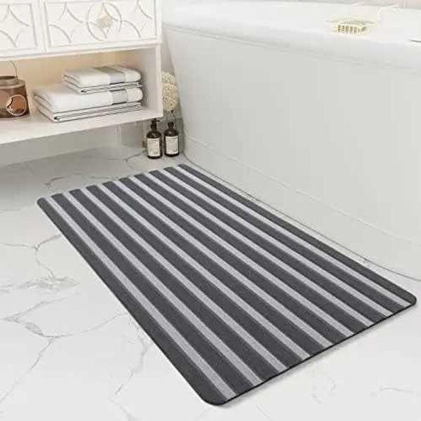 Anti Slip Bathroom Mat Diatomite Mud Bathroom Floor Mat Thin Absorbent Foot Mats and Rubber Backing Shower Rug Home DecorM240816