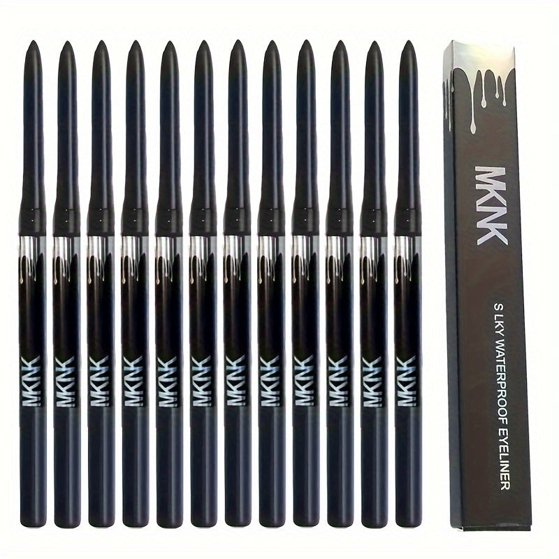TEMU 12pcs Eyeliner Pencil, Smooth Eye Makeup, Long- & , Rotating Tip, Precision Winged Liner &