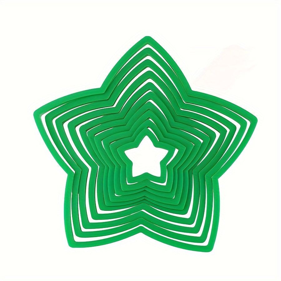 TEMU 10pcs Christmas Cookie Cutter Set - Star & Tree Shapes, Food-safe Plastic Baking Molds For Diy , Accessory For Festive Baking