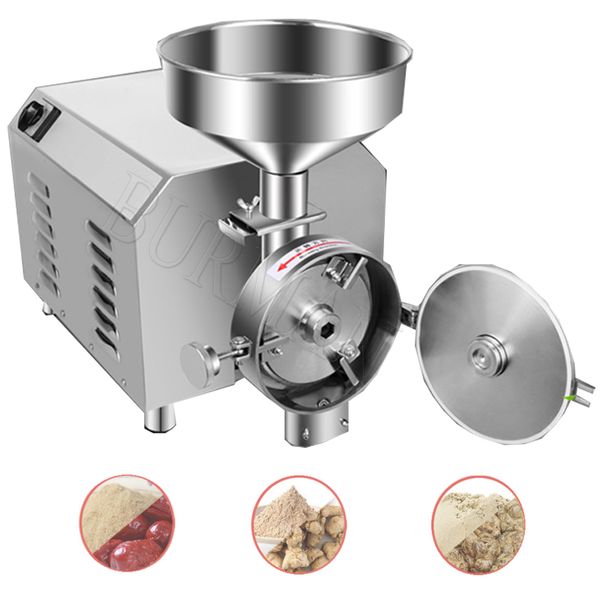 110V 220V Commercial Grain Mill Chilli Powder Machine Prices Sesame Grinding Machine Stainless Steel Spice Grinder