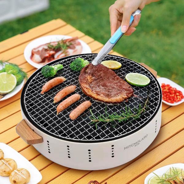 BBQ Grills Grill Portable Charcoal Barbecue Korean Style Camping Suitable for Outdoor Home and Cooking Tea 230829