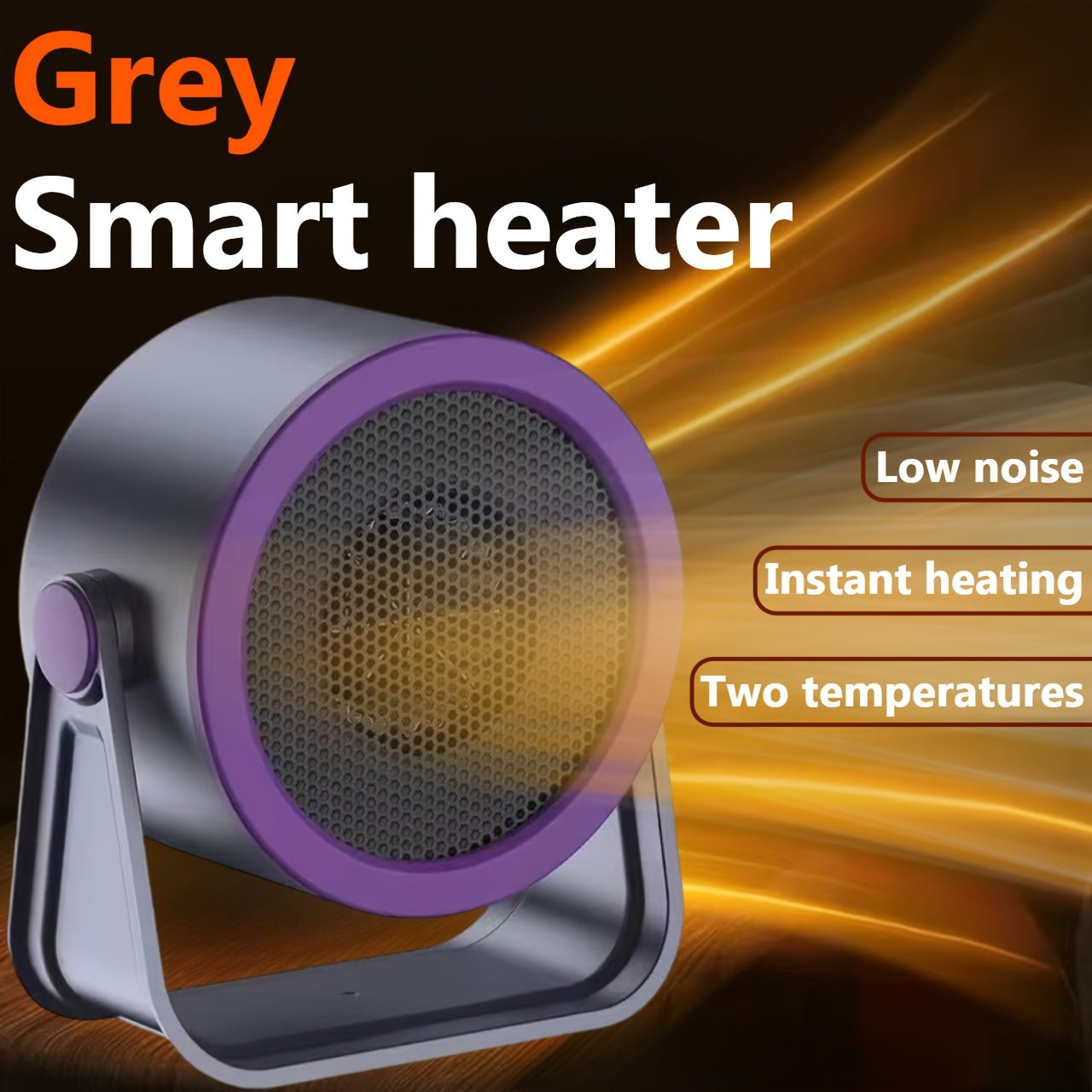 TEMU Desktop Heater, Portable Warm Fan, Dormitory Small Heater, Adjustable To 2 Temperatures, Intelligent Temperature, Energy-saving, Silent