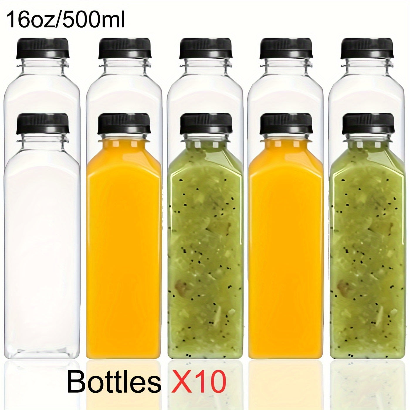 TEMU Transparent Plastic Bottles That Prevent Leaks - Ideal For Juices, Smoothies, Milk, And Homemade Drinks - In Bulk.