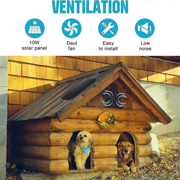 10W Solar Powered Fan,Solar Vent Exhaust Fan High Speed Air Flow Outside Kit,For Chicken Coops,Greenhouses,Sheds