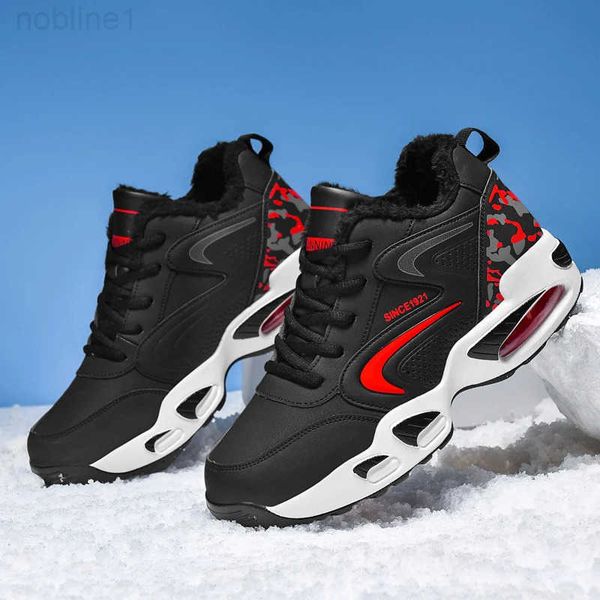 Mens sneakers The air cushion is non-slip waterproof running shoes Warm cotton shoes with fleece winter sport shoes for men Z250119