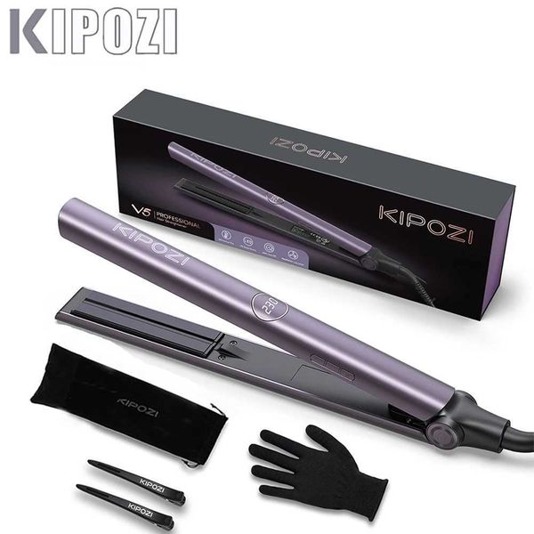 Hair Straighteners KIPOZI Hair Straightener V5 Electric Iron Plate Constant Control Heating Instant Warm-Up Automatic Professional Machine g