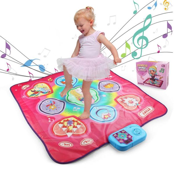 90x90cm large electronic dance blanket with lights baby game pad keyboard with 3 game modes sports toys childrens educational toys W241221