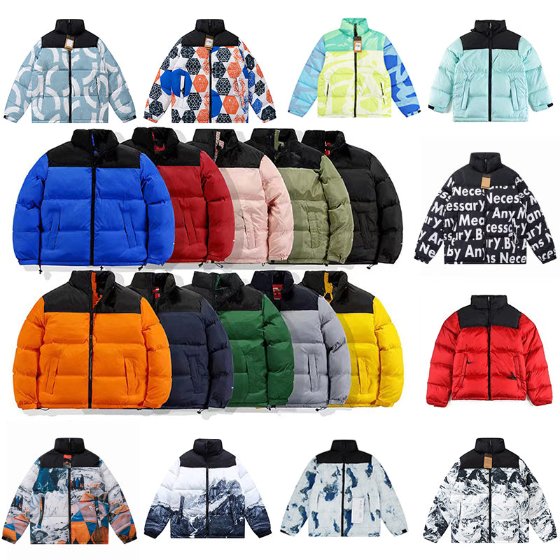 mens down jacket winter puffer jacket embroidery Parka Outwear fluffy coats jackets Stand Collar Loose Thick zipper Fashion winter jackets outerwear