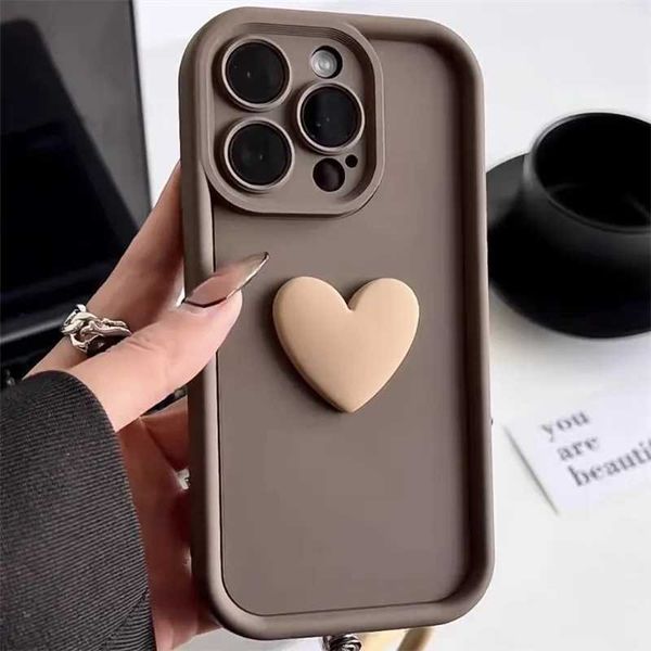 Ottwn Cute INS 3D Love Heart Silicone Phone Case Suitable for lPhone 16 11 12 13 14 15 Pro Max XS XR 7 8 Plus SE20 Shockproof Candy CoverCL2