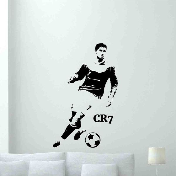 Ronaldo Decal Cr7 Vinyl Football Sign Sticker Soccer Player Poster Gym Wall Decor Wallpaper Sport Gift S241