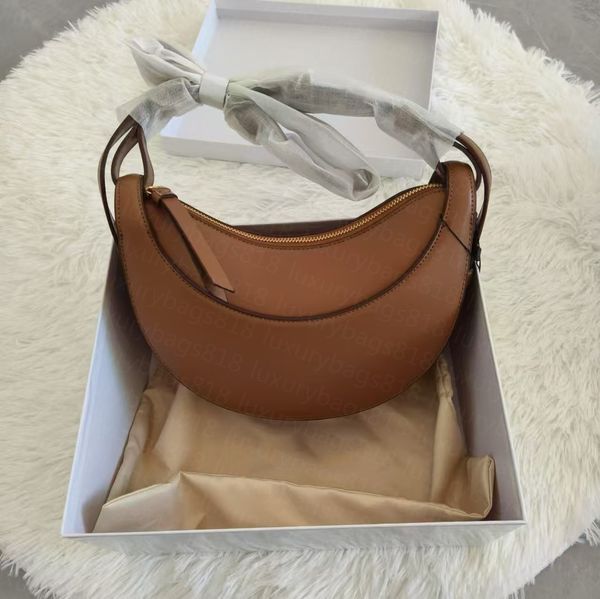 Polenne Designer Shoulder Bags Numero Dix Half-Moon Bag Full-Grain Textured-Smooth Calf Leather Characteristic Tote Closure Crossbody Hobo H