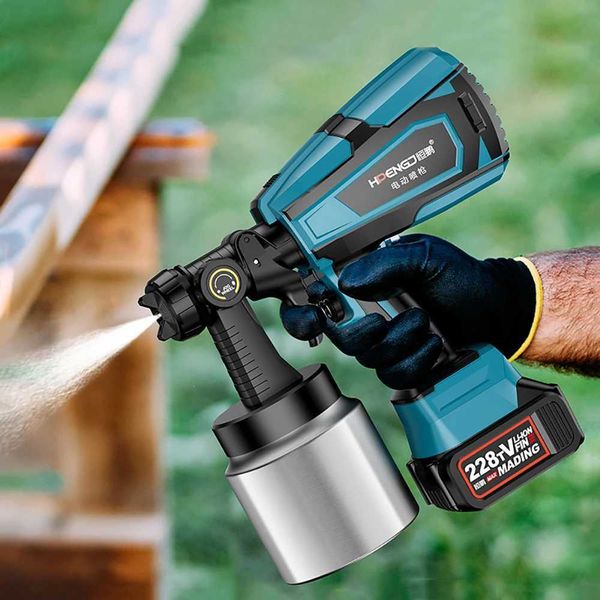Water Snow Foam Lance 1000ML Electric Spray Gun Cordless Paint Sprayer Auto Furniture Steel Coating Airbrush with Rechargable Lithium Batter