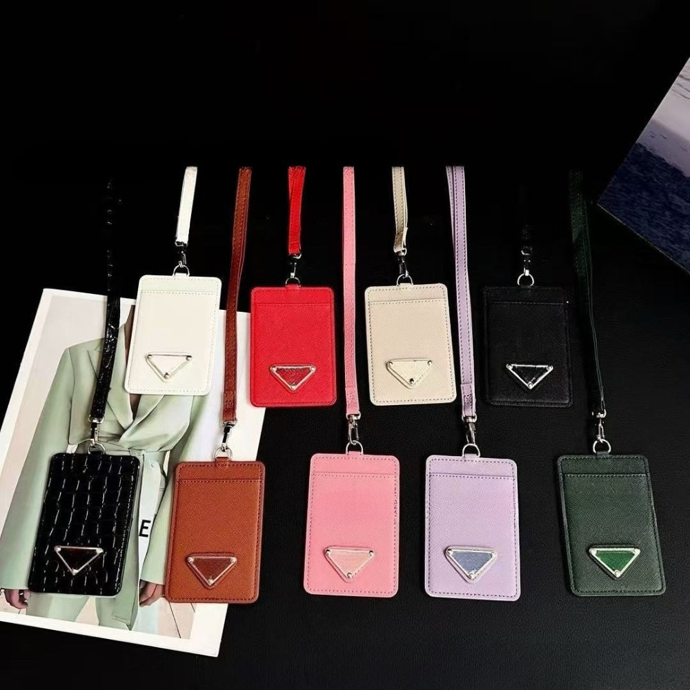 Designer Monogrammed Card Holder Keychain Fashion Card Holder Gift Accessories High-quality Leather ID Tag with Detachable Lanyard Variety of Colors