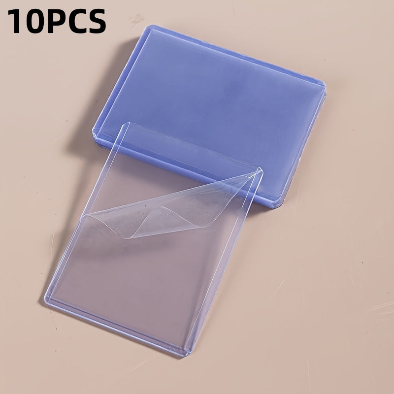 TEMU 10pcs Uv Resistant Card Protectors With Top Loading - Heavy-duty Pvc, High Quality & Fade-resistant Sleeves For Trading Cards, Baseball Cards,
